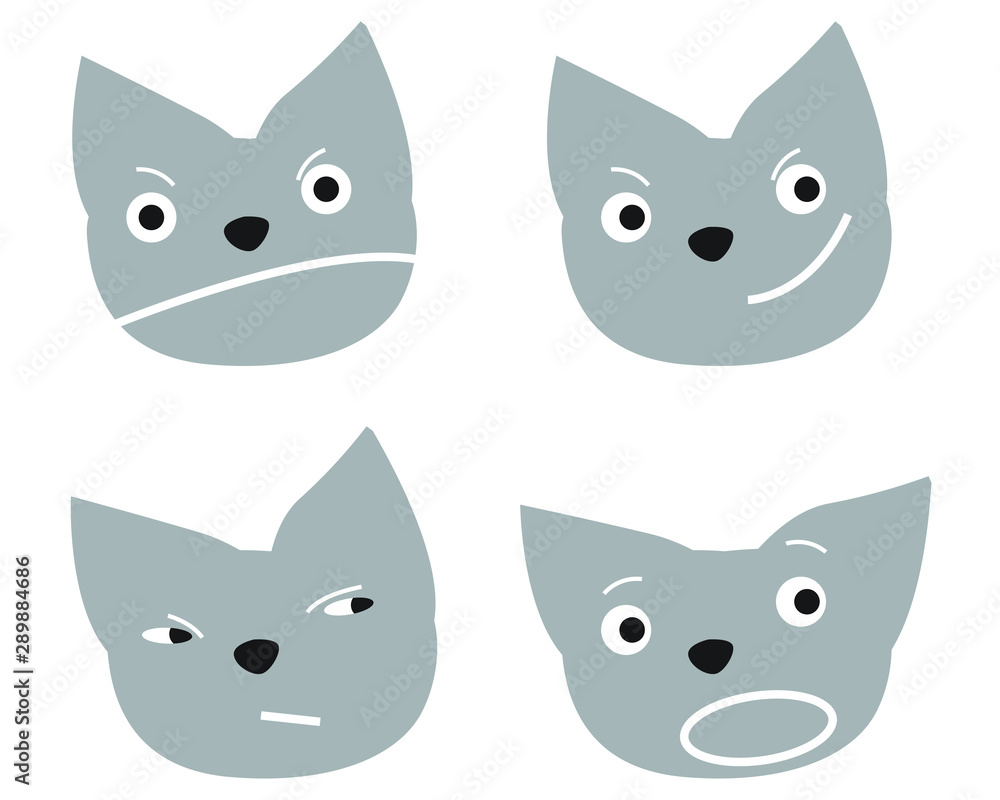 Set of cute cat character with various emotions. Vector illustrations. logo, mascot, sticker, emoji, emoticon. Set of cute cat character with various emotions. Vector illustrations. logo, mascot, sticker, emoji, emoticon.