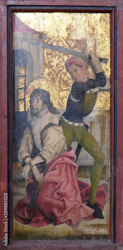 Beheading of St. John the Baptist, painting in the St James Church in Rothenburg ob der Tauber, Germany