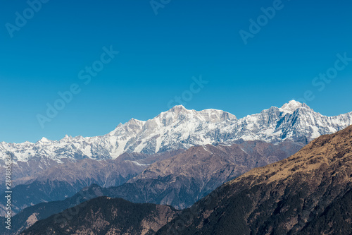 Natural beauty of Uttarakhand with snow covered mountains in Chopta Valley © Abhishek Mittal