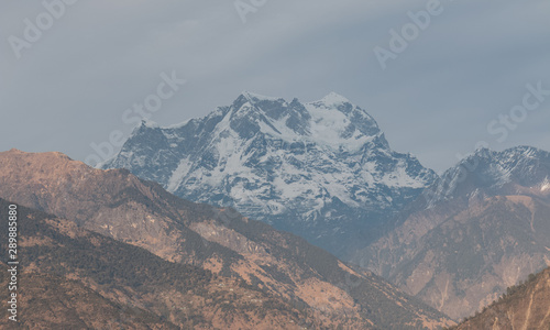 Natural beauty of Uttarakhand with snow covered mountains in Chopta Valley