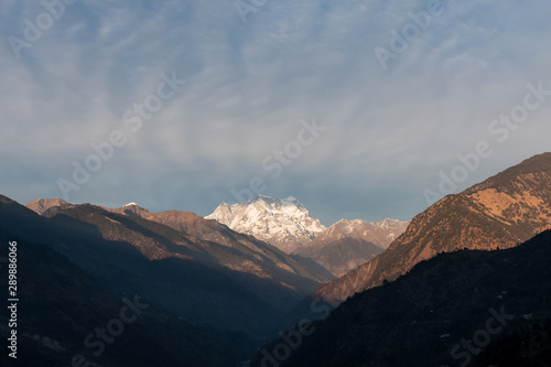 Natural beauty of Uttarakhand with snow covered mountains in Chopta Valley