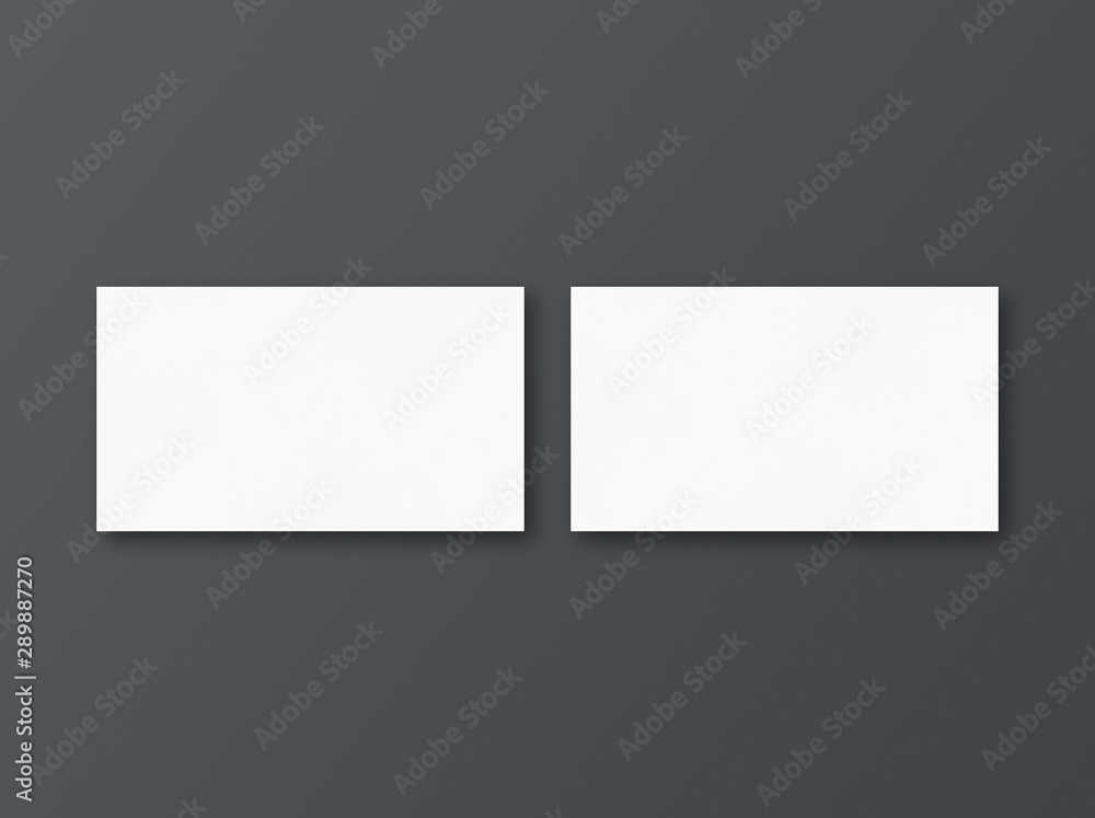Mockup of two horizontal business cards. Blank business card photo mockup. Template for branding identity. Photo mockup with clipping path. Mockup of two horizontal business cards. Blank business card photo mockup. Template for branding identity. Photo mockup with clipping path.