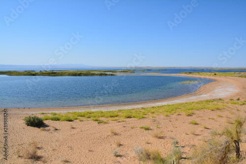 Obraz na płótnie Lac Aydar Désert Kyzylkum Ouzbékistan w salonie