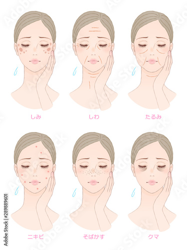女性の顔　正面