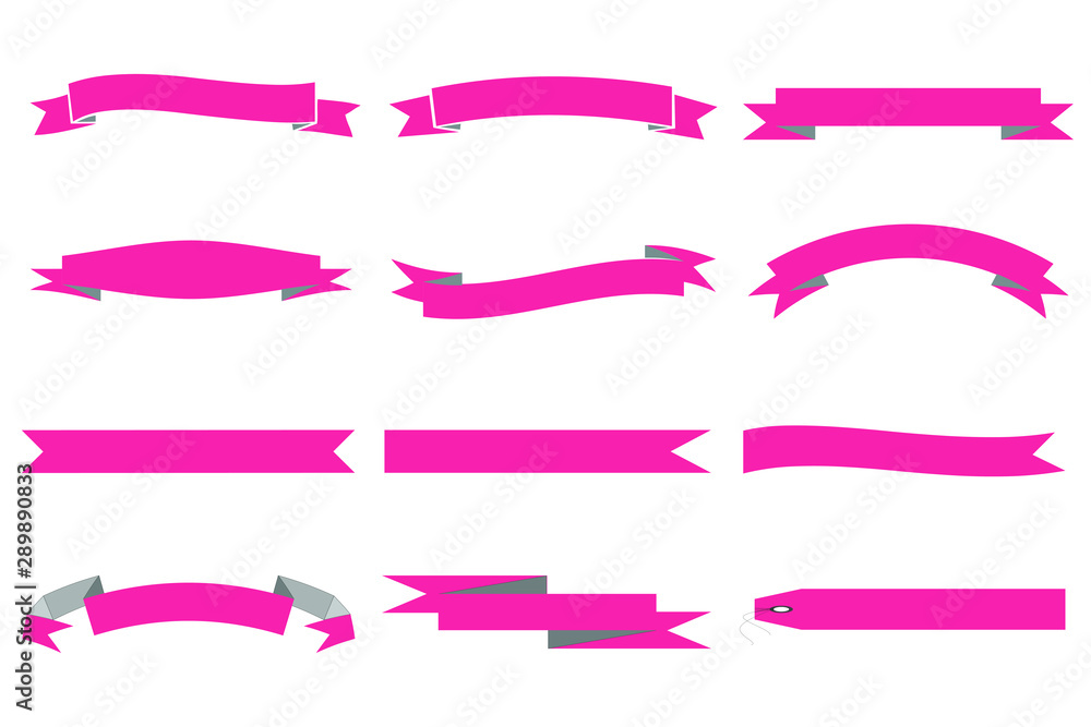Set of ruby flat ribbons.vector
