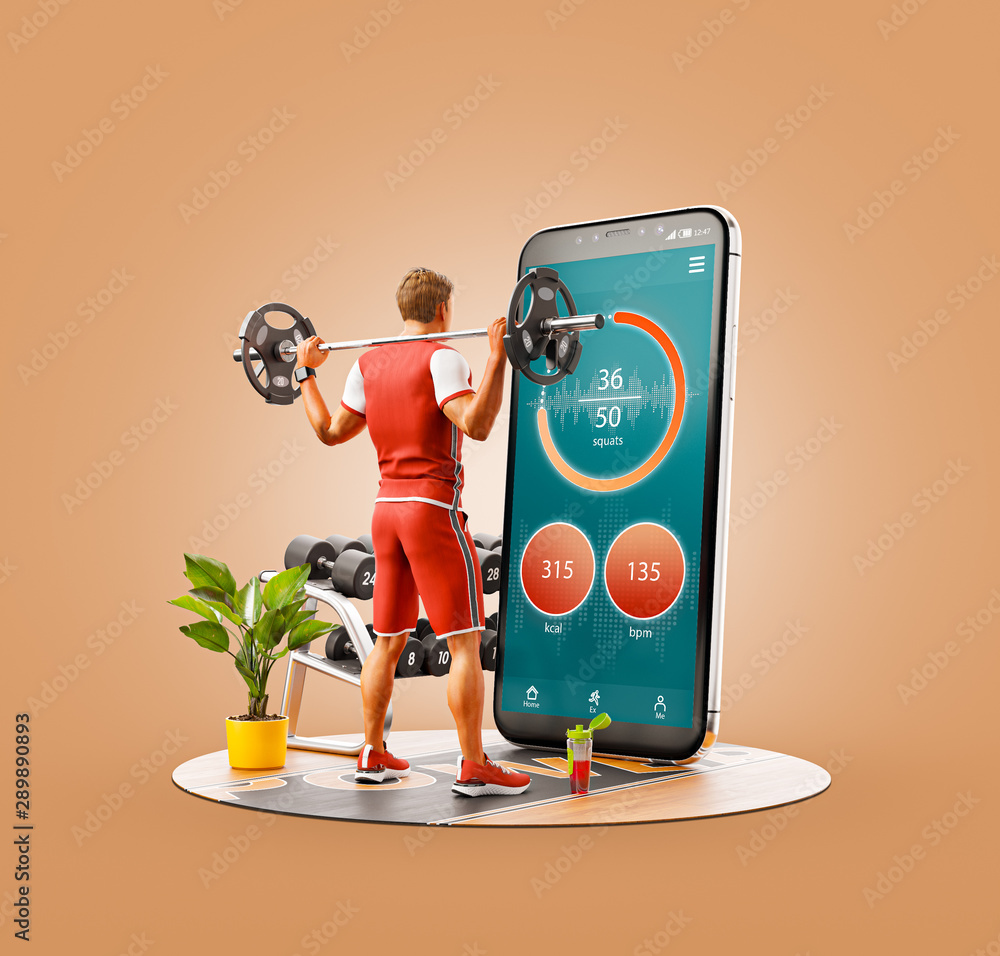 Fotografie Unusual 3d illustration smart phone application