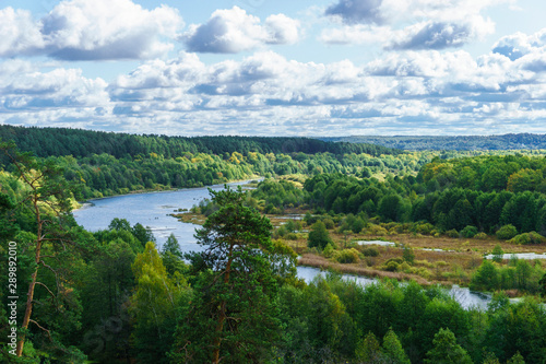 landscape with river and clouds