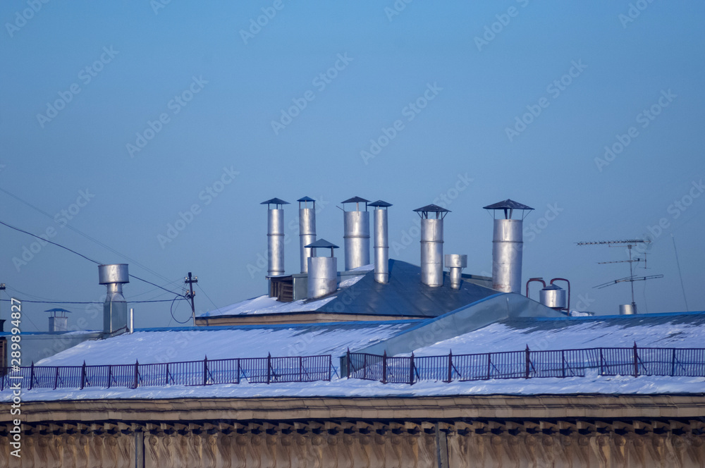 ventilation pipe on the roof of the building ventilation pipe on the roof of the building