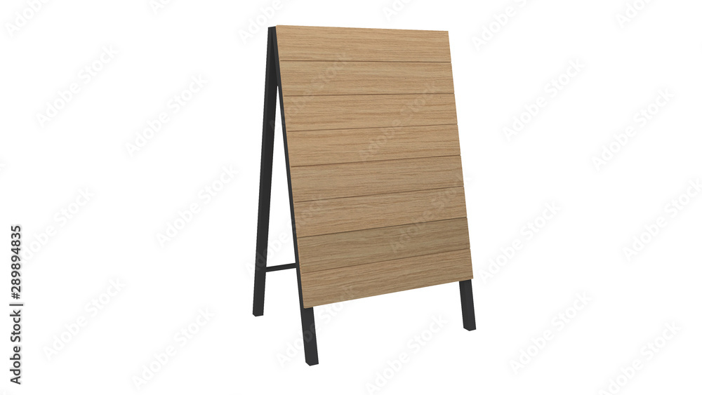 Display Stand or Stand Board or Sign Stand Wooden Drawing Board on white background with clipping path. Display Stand or Stand Board or Sign Stand Wooden Drawing Board on white background with clipping path.