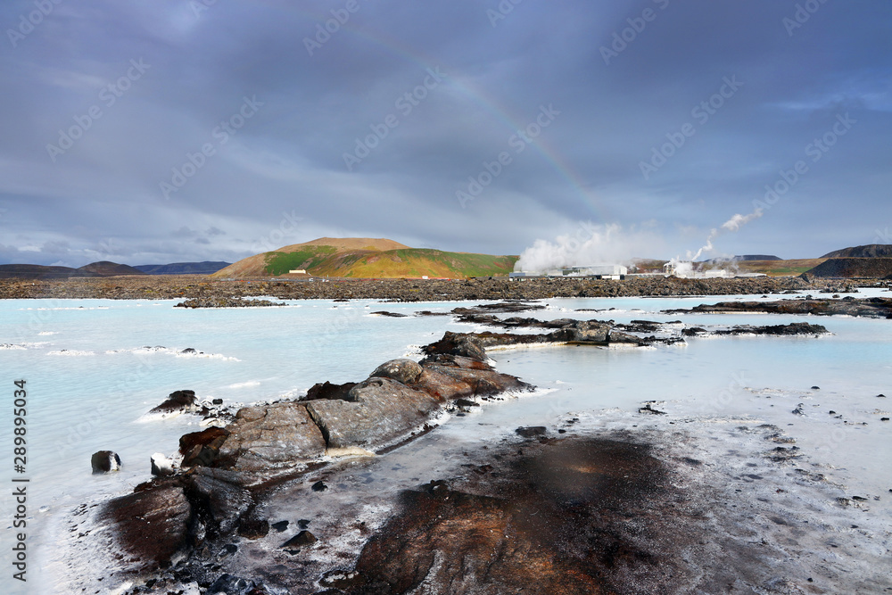 Volcanic landscape of Blue Lagoon in Iceland, Europe