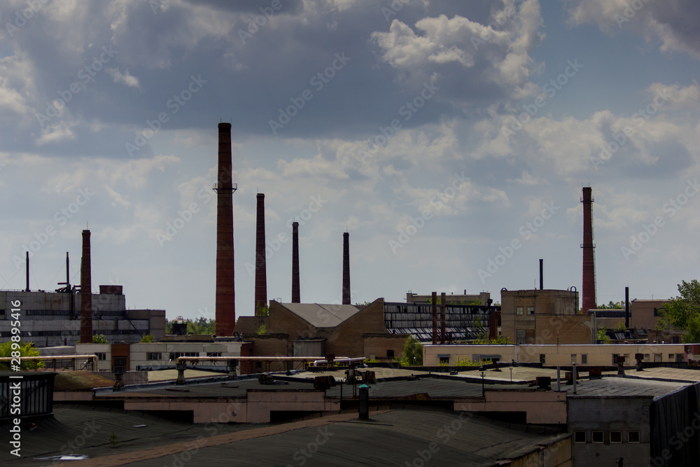 industrial landscape with pipes