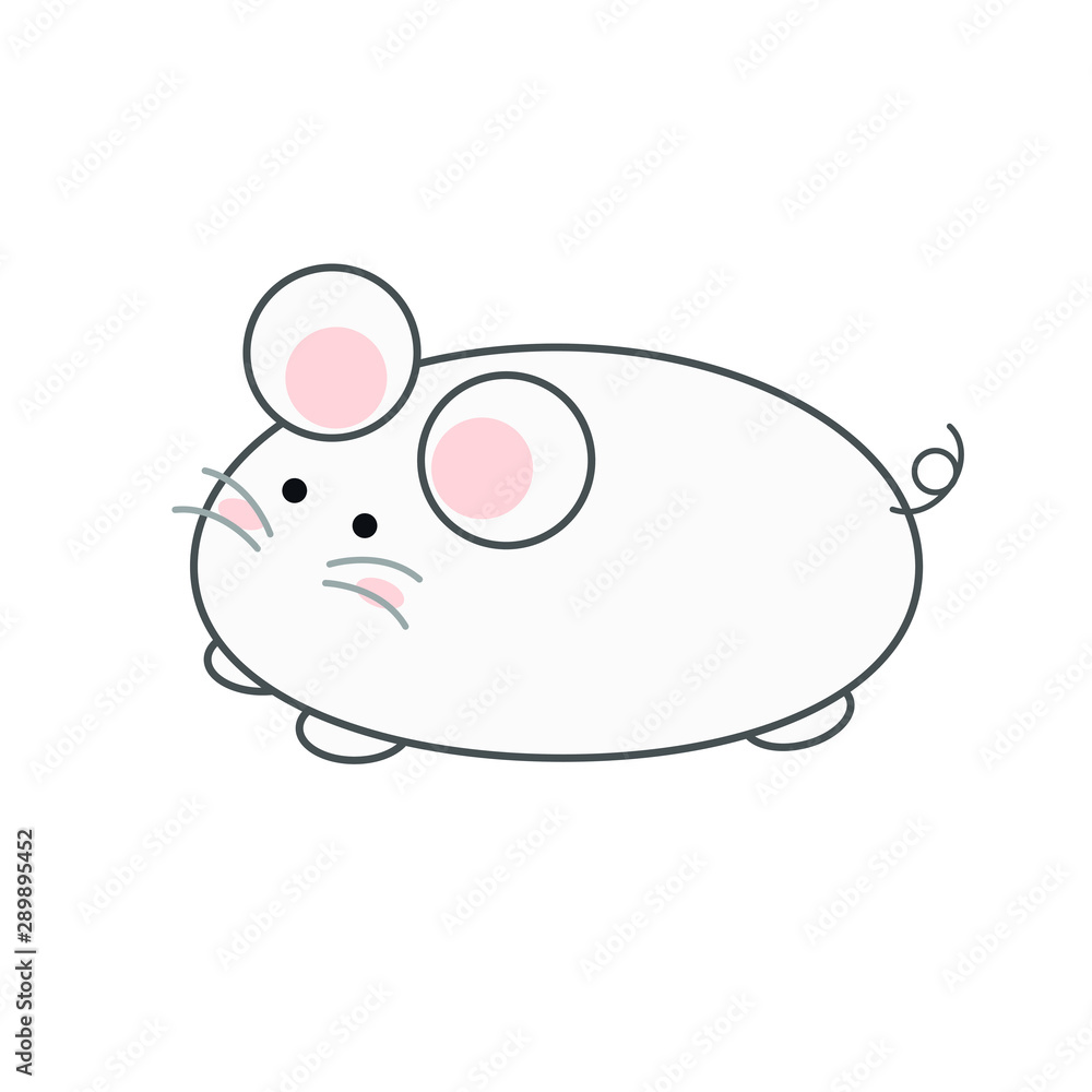 かわいいまんまるねずみのイラスト かわいいまんまるねずみのイラスト