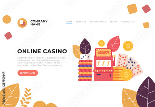 Internet online casino game concept. Vector flat graphic design illustration