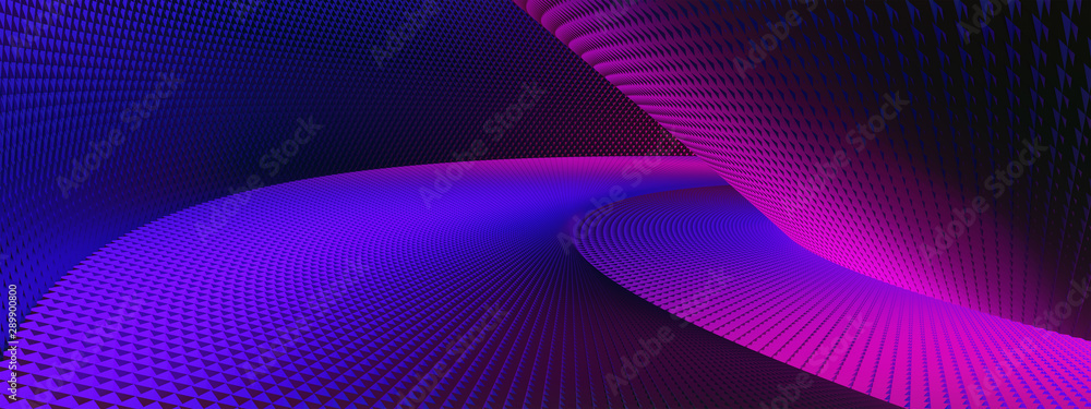 ABSTRACT FUTURISTIC INTERIOR MADE BY PURPLE METAL MESH. ROUND ROOM DESIGN. 3D ILLUSTRATION. WALLPAPER ABSTRACT FUTURISTIC INTERIOR MADE BY PURPLE METAL MESH. ROUND ROOM DESIGN. 3D ILLUSTRATION. WALLPAPER