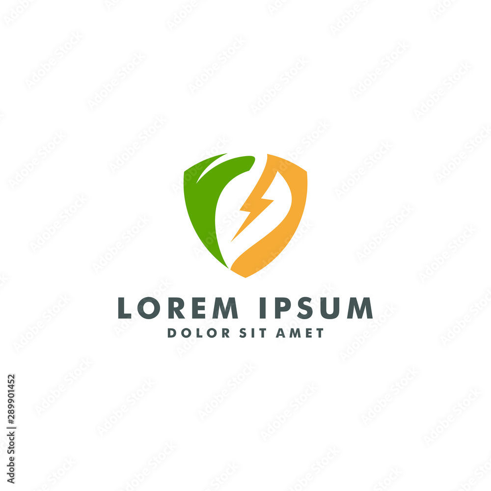 Green energy logo template, Electric icon design vector illustration Green energy logo template, Electric icon design vector illustration