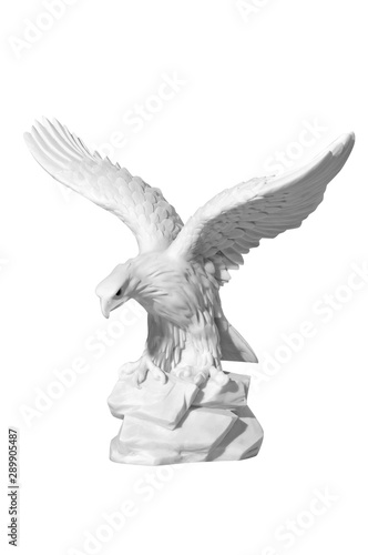 statue of an eagle on a white background