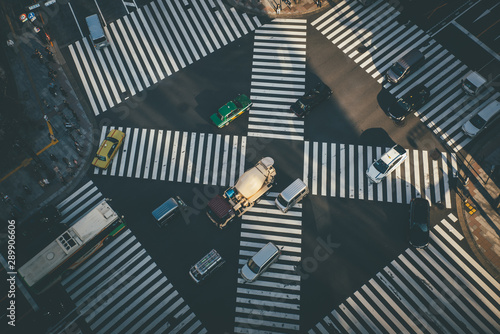 Overhead view of Ginza Cross, Tokyo, Japan