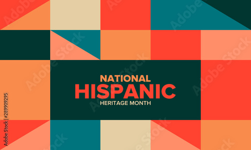 National Hispanic Heritage Month in September and October. Hispanic and Latino Americans culture. Celebrate annual in United States. Poster, card, banner and background. Vector illustration
