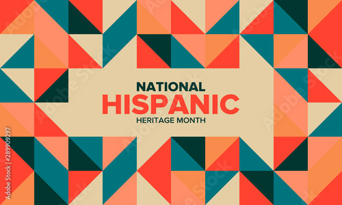 National Hispanic Heritage Month in September and October. Hispanic and Latino Americans culture. Celebrate annual in United States. Poster, card, banner and background. Vector illustration