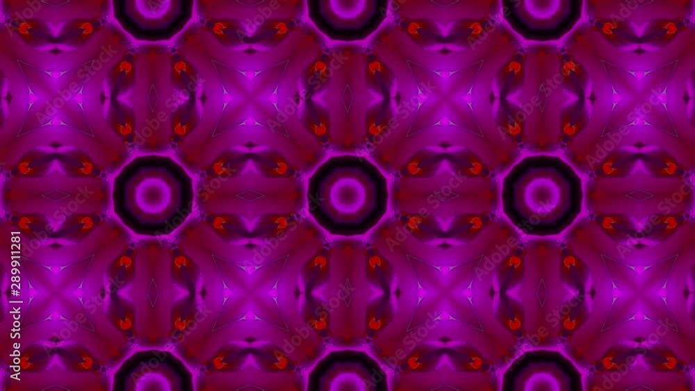 3D Looped Abstract ornate decorative background. Hypnotic kaleidoscope.