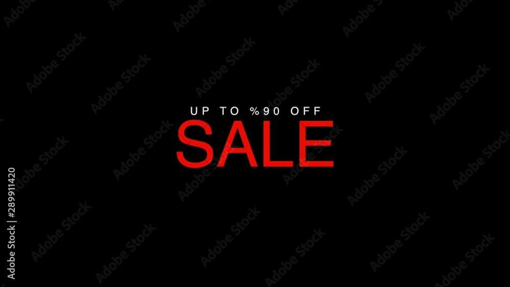 Sale Up to %90 Off Title Animation. Red Letter and Prism Effect with Black Background Sale Up to %90 Off Title Animation. Red Letter and Prism Effect with Black Background