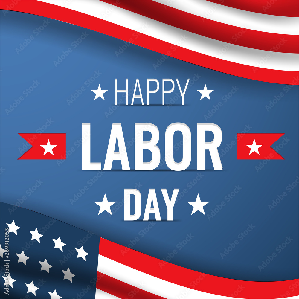 Happy Labor Day card. Ad concept. Design template. Vector illustration