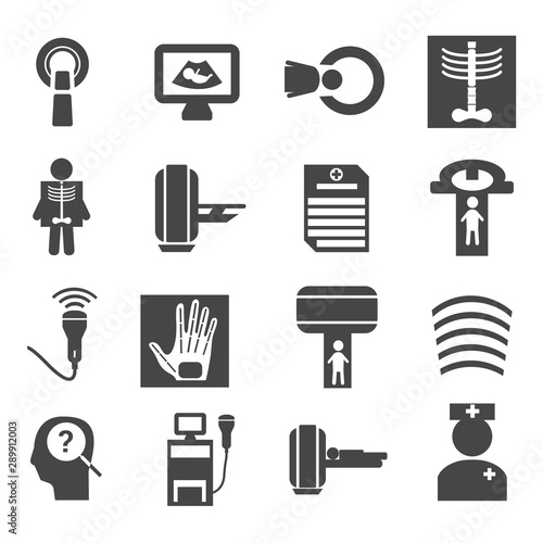 Medical diagnostic and test icons set