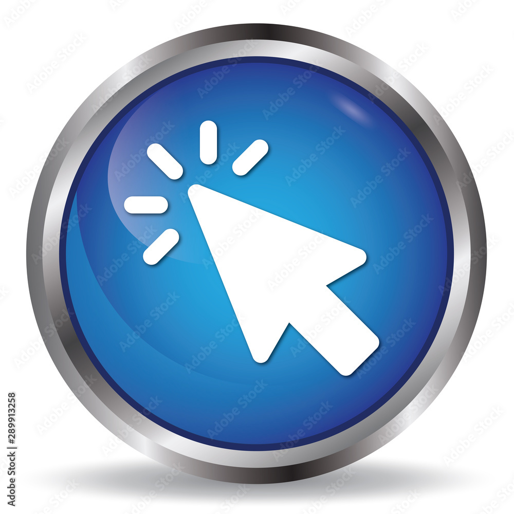 Cursor icon blue glossy round buttons Cursor icon blue glossy round buttons