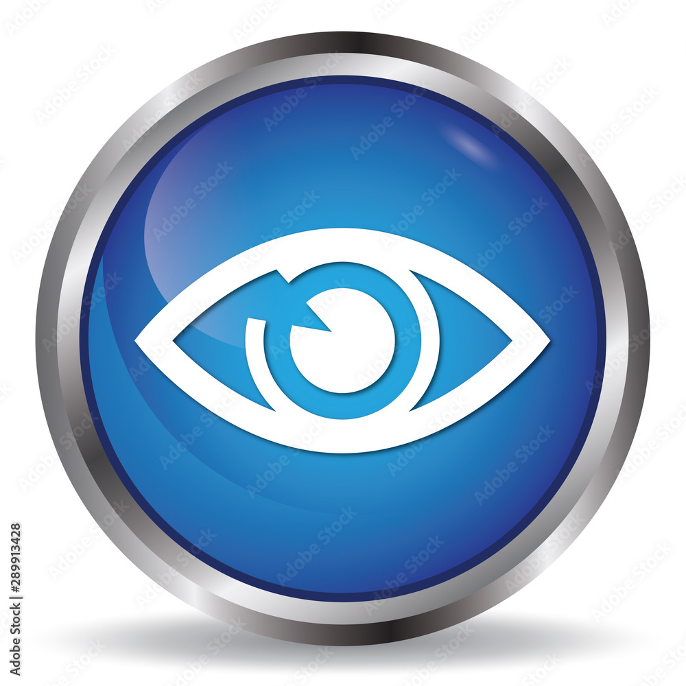 Eye icon blue glossy round buttons Eye icon blue glossy round buttons