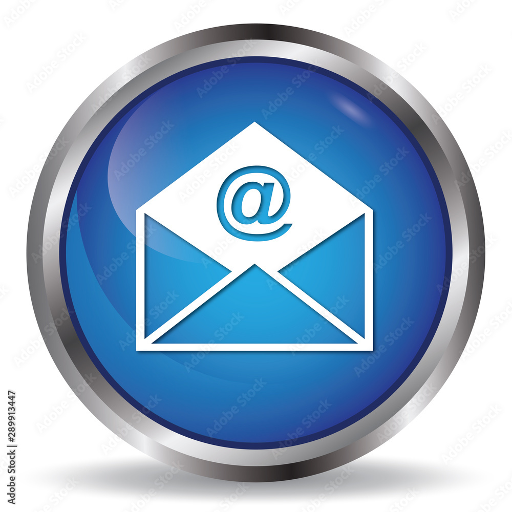 Envelope icon blue glossy round buttons Envelope icon blue glossy round buttons