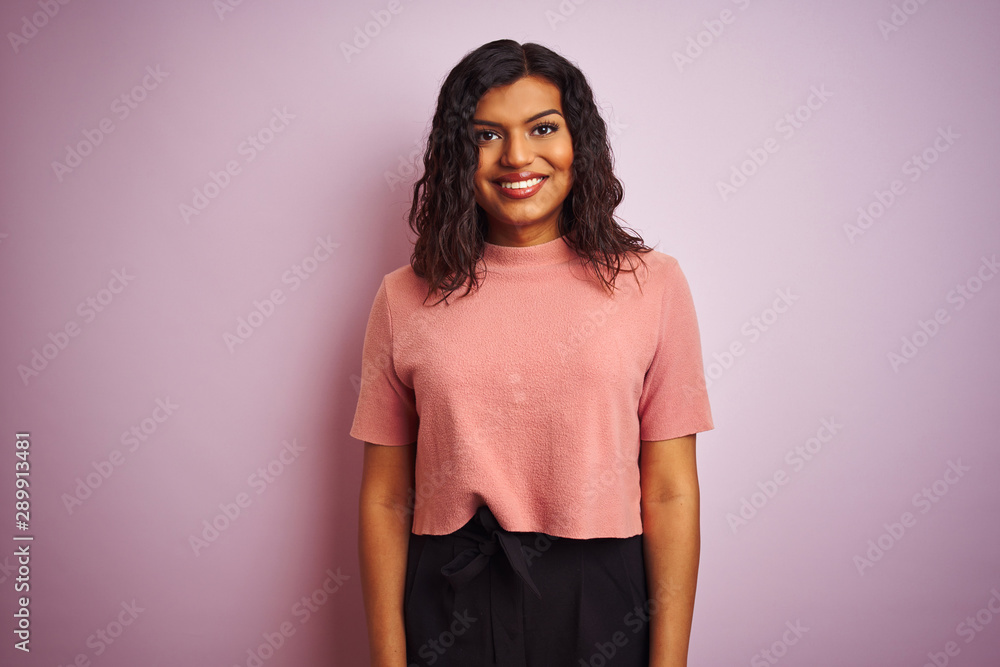 Young beautiful transsexual transgender elegant woman over isolated pink  background with a happy and cool smile on face. Lucky person. Stock Photo |  Adobe Stock