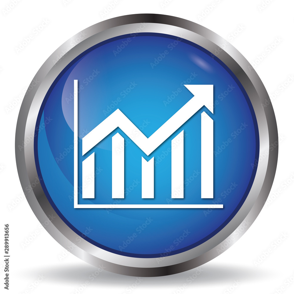 Histogram icon blue glossy round buttons Histogram icon blue glossy round buttons