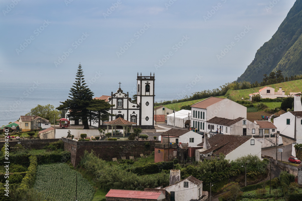Village, nature and ocean, Azores Islands