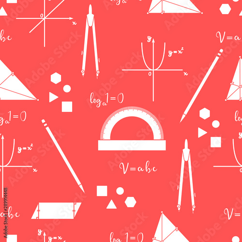 Mathematical scientific vector seamless pattern.