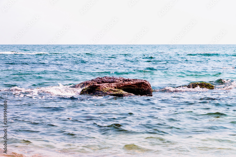 Rock reef on the sea coast.