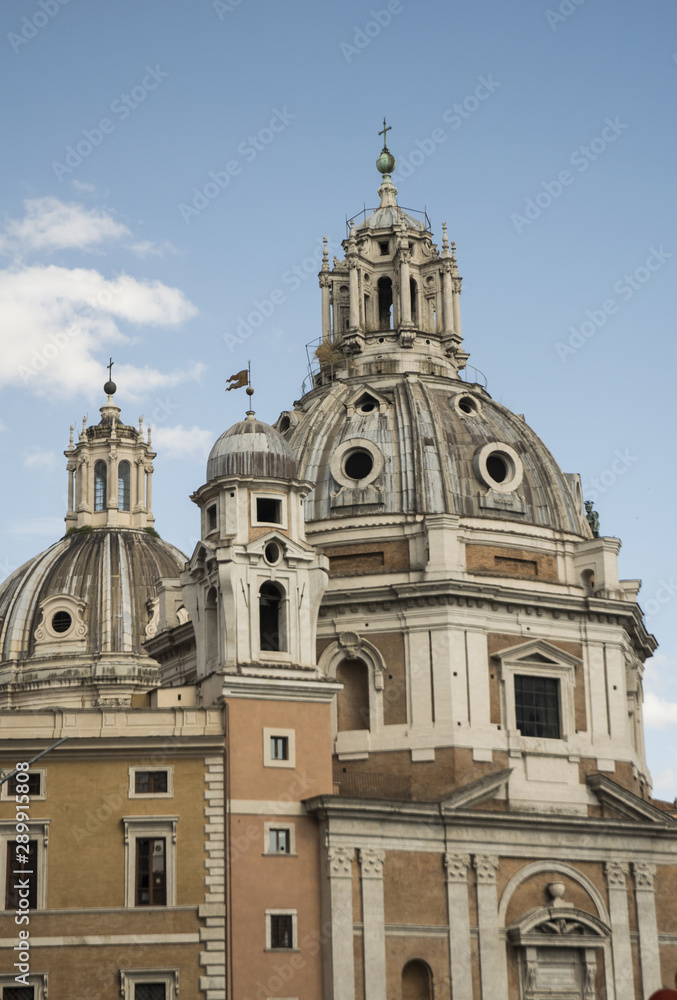 Saint Mary of Loreto abbey monument of the city of Rome next to the square of Venice