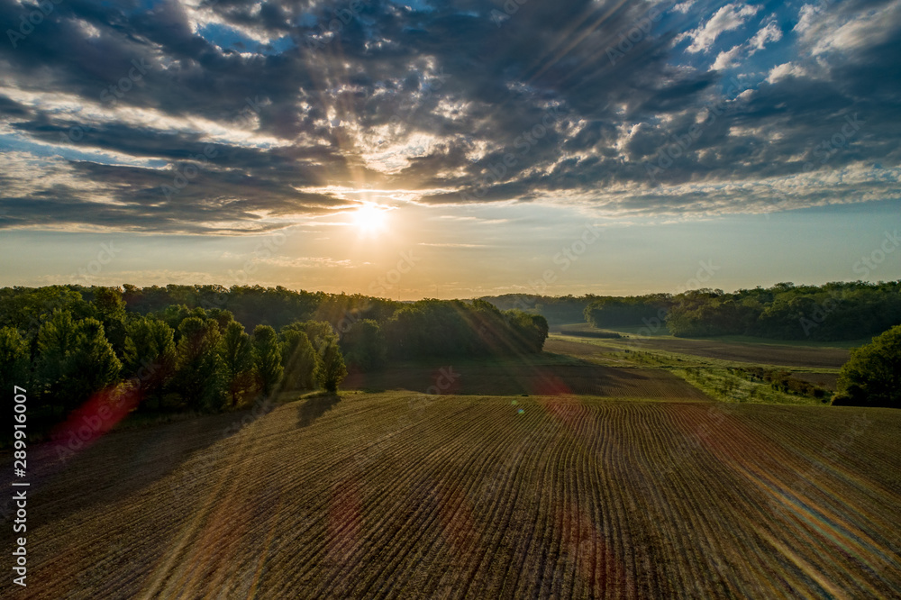 Wisconsin countryside by drone