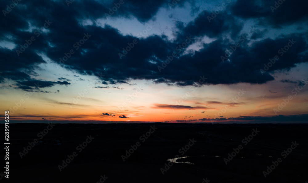 Wisconsin sky at sunset with a drone Wisconsin sky at sunset with a drone