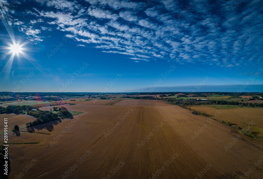 Wisconsin countryside by drone