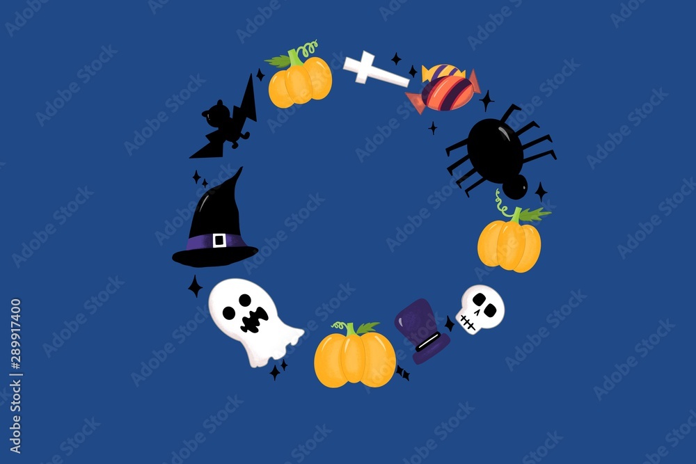 Halloween wreath with copy space background Halloween wreath with copy space background