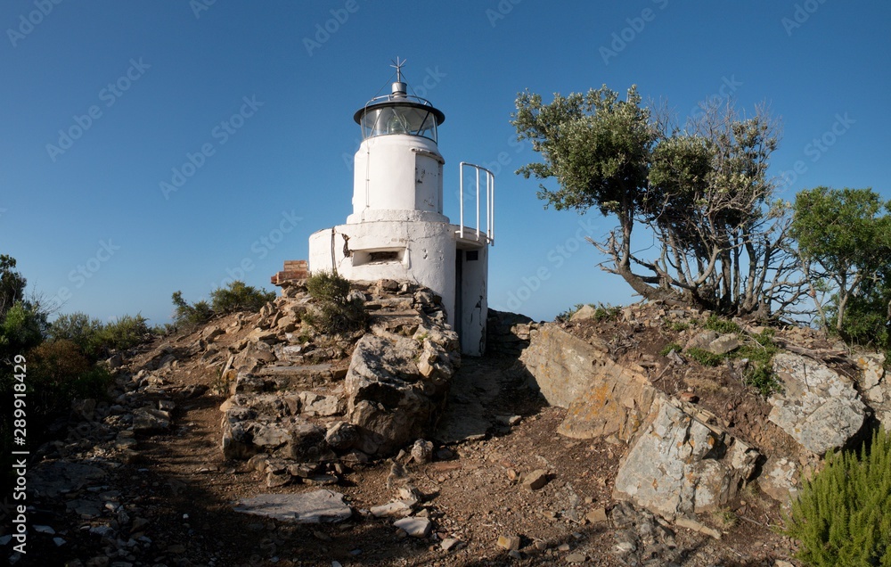 Monte Poro Lighthouse near Marina di Campo on the island Elba in Italy