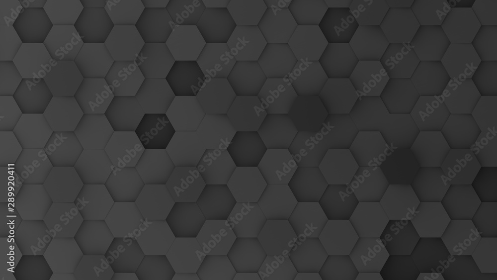Black hexagonal grid background Black hexagonal grid background
