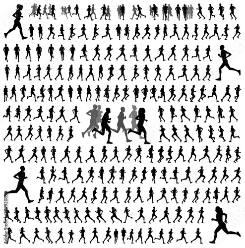 250 different runners silhouettes collection