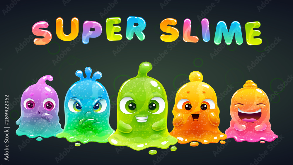 Kawaii slime in cartoon style Poster by LumasprintShop