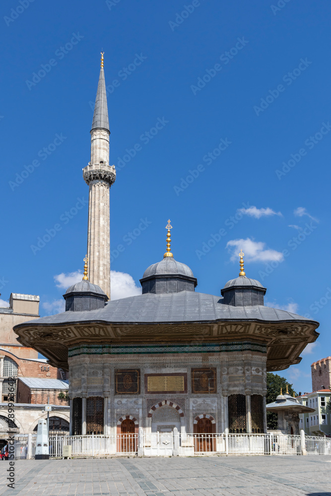 Sultan Ahmet III Fountain.in city of Istanbul