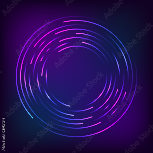 Abstract circle graphic composed of colorful circle lines, vector illustration.