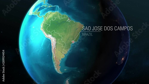 Brazil - Sao Jose dos Campos - Zooming from space to earth