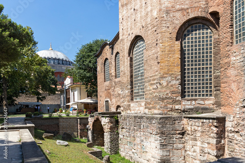 Hagia Irene orthodox church in city of Istanbul, Turkey photo