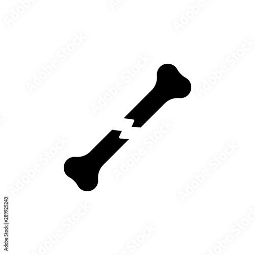 Bone break icon. Simple glyph, flat vector of bone injury icons for ui and ux, website or mobile application