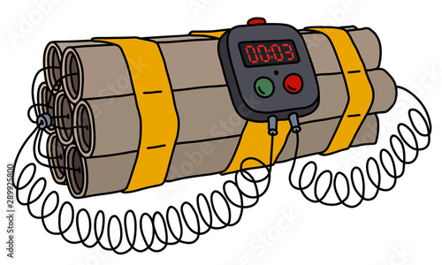 The vectorized hand drawing of a timed charge